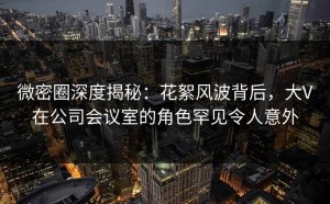 微密圈深度揭秘：花絮风波背后，大V在公司会议室的角色罕见令人意外