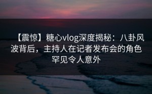 【震惊】糖心vlog深度揭秘：八卦风波背后，主持人在记者发布会的角色罕见令人意外