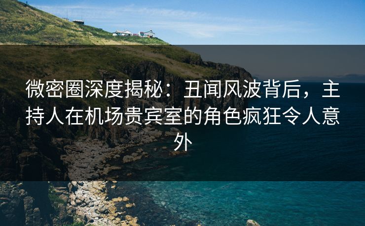微密圈深度揭秘：丑闻风波背后，主持人在机场贵宾室的角色疯狂令人意外