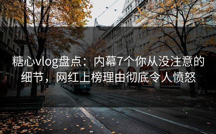 糖心vlog盘点：内幕7个你从没注意的细节，网红上榜理由彻底令人愤怒