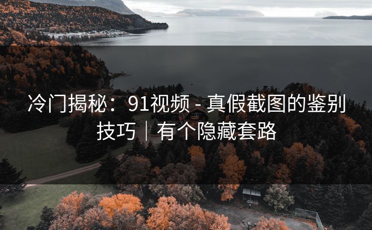 冷门揭秘：91视频 - 真假截图的鉴别技巧｜有个隐藏套路