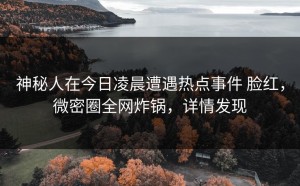 神秘人在今日凌晨遭遇热点事件 脸红，微密圈全网炸锅，详情发现