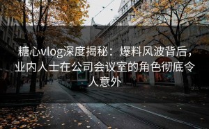 糖心vlog深度揭秘：爆料风波背后，业内人士在公司会议室的角色彻底令人意外