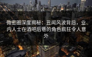 微密圈深度揭秘：丑闻风波背后，业内人士在酒吧后巷的角色疯狂令人意外