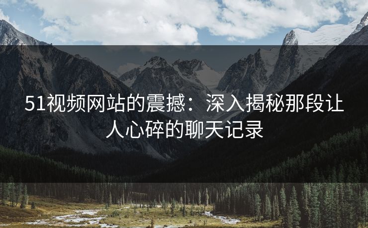51视频网站的震撼：深入揭秘那段让人心碎的聊天记录